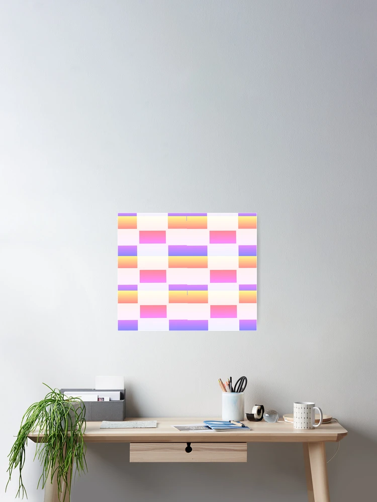 Thumbnail 2 of 3, Poster, Metallic Easter Checkers Pattern designed and sold by awsomepatterns.