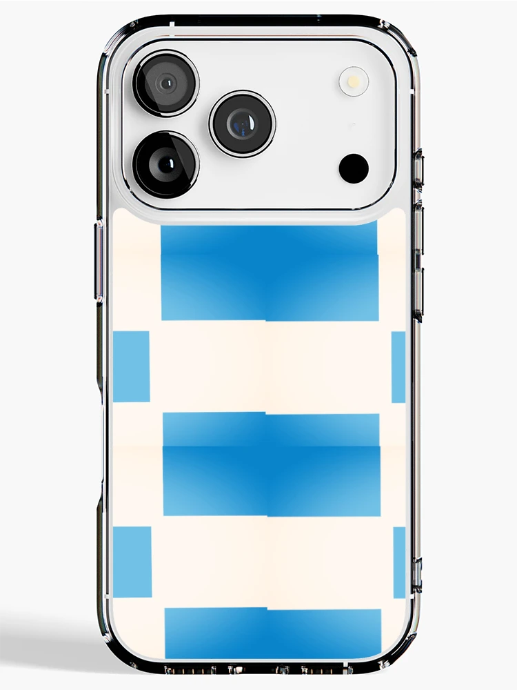 Thumbnail 1 of 5, iPhone Case, Metallic Blue Checkers Pattern designed and sold by awsomepatterns.