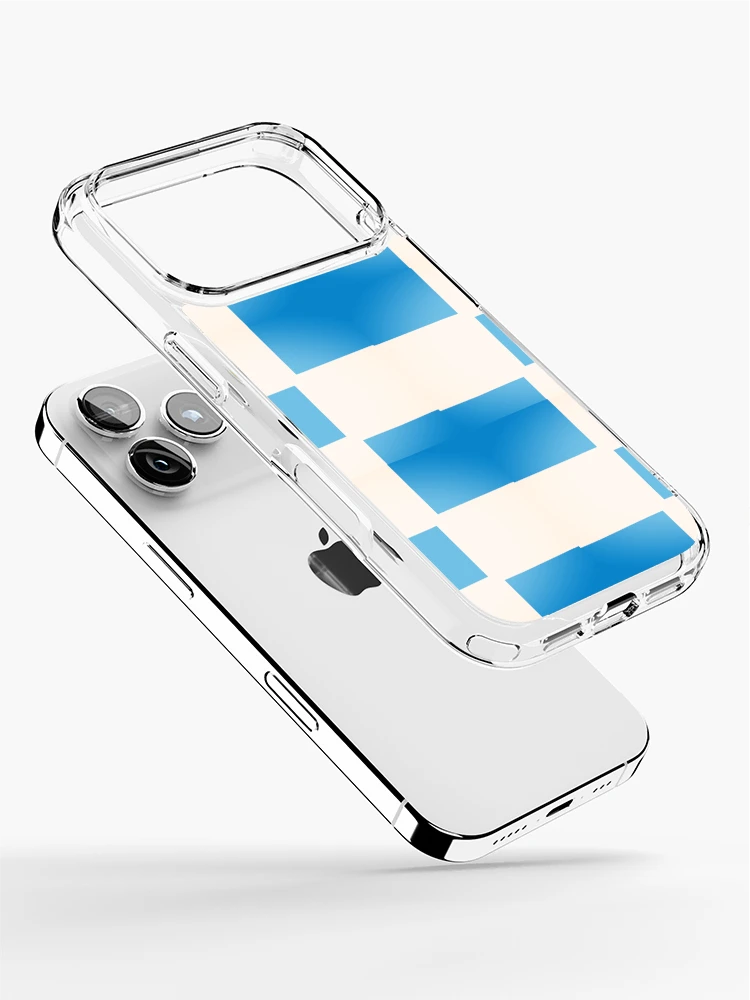 Thumbnail 2 of 5, iPhone Case, Metallic Blue Checkers Pattern designed and sold by awsomepatterns.