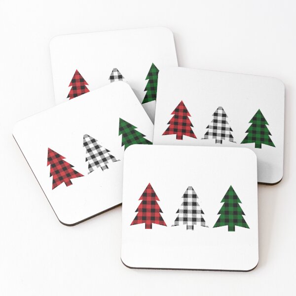 Item preview, Buffalo Plaid Christmas Trees - Red, White and Green designed and sold by gjsart.