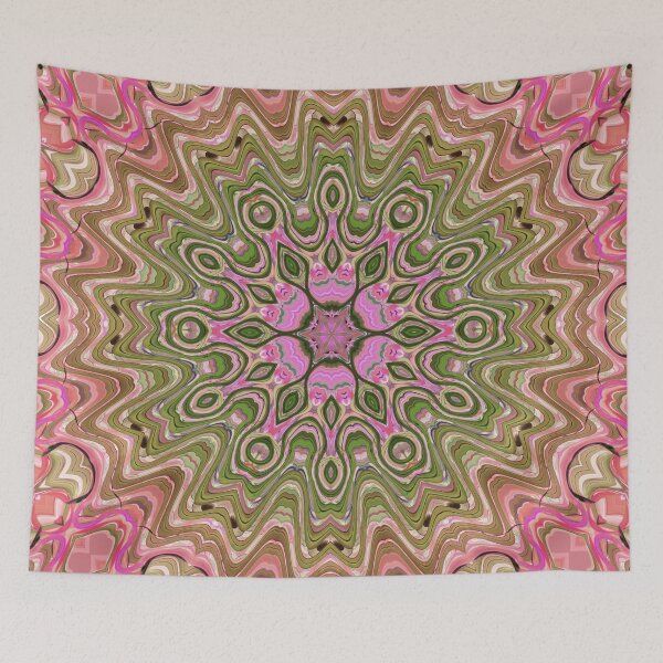 Item preview, Hippie Vibes Kaleidoscope Abstract Radial Symmetry Pattern Boho Aesthetic Art 4 of 12 designed and sold by Beachy.