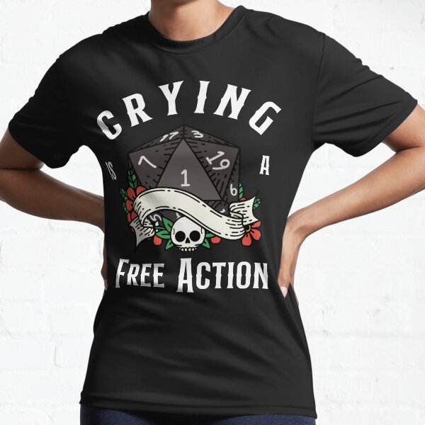 Item preview, Funny DND RPG Critical failure: Crying is a free action, Natural one D20 dice. designed and sold by DungeonAtelier.