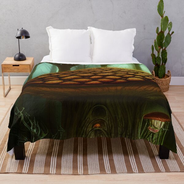 Item preview, Magical Big Cottage Mushroom House with Lights in Forest with High Trees, Mushroom Aesthetic designed and sold by NatureFood.