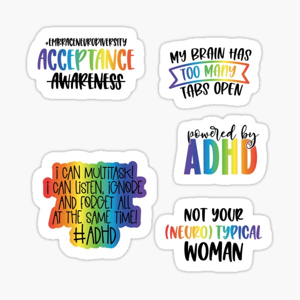 Item preview, Powered by ADHD pack of 5 designed and sold by Nakikej's corner.