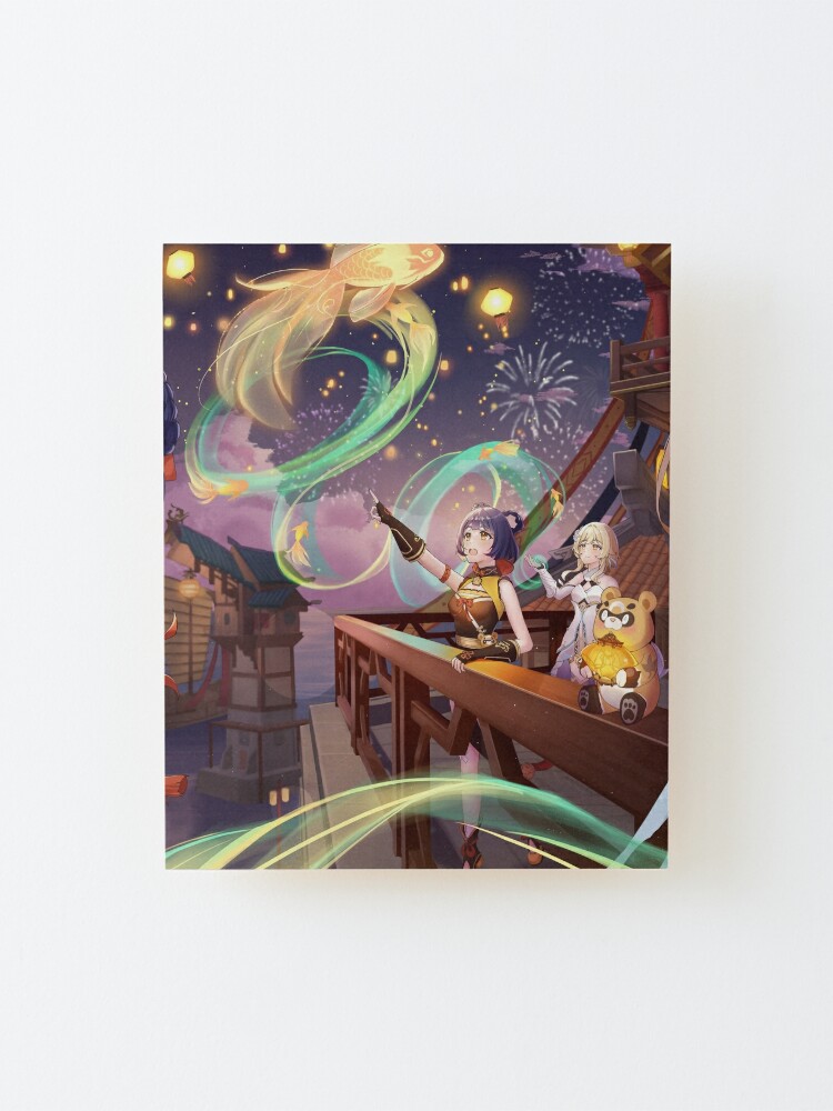 Fleeting Colors Lumine & Xiangling Genshin Impact Mounted Print for Sale  by genshinwaifus