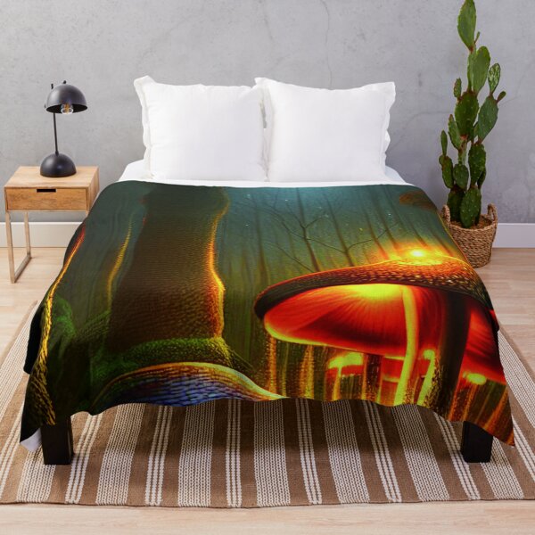 Item preview, Magical Big Cottage Mushroom House with Lights in Forest with High Trees, Mushroom Aesthetic designed and sold by NatureFood.