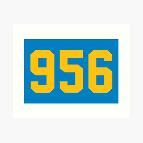 Aperçu de l'œuvre 956 Indicatif régional Design 2022 en jaune et bleu clair créée et vendue par RedPremium.