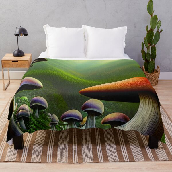 Item preview, Beautiful Landscape Painting with mountains and big mushrooms, Mushroom Aesthetic designed and sold by NatureFood.