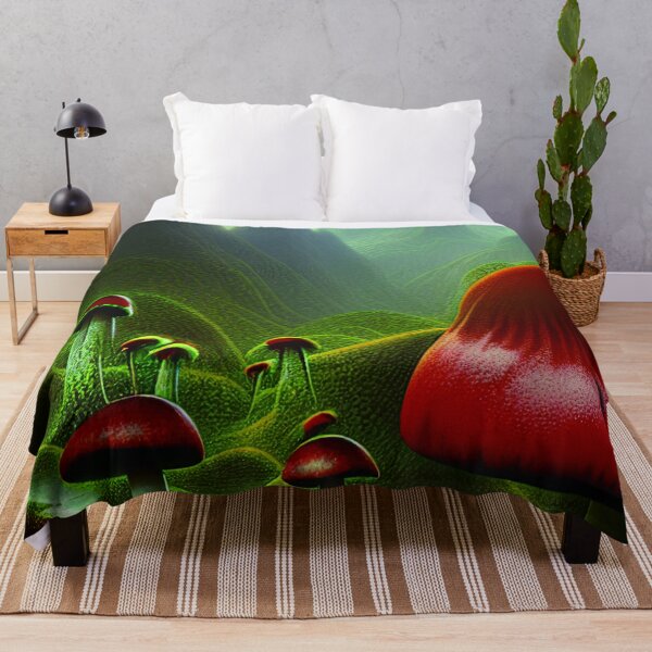 Item preview, Beautiful Landscape Painting with mountains and big mushrooms, Mushroom Aesthetic designed and sold by NatureFood.