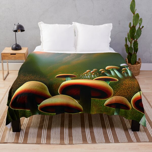 Item preview, Beautiful Landscape Painting with mountains and big mushrooms, Mushroom Aesthetic designed and sold by NatureFood.