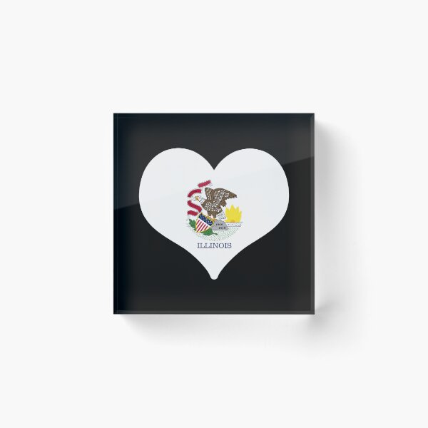 Item preview, Illinois US State Flag Heart designed and sold by PKHalford.