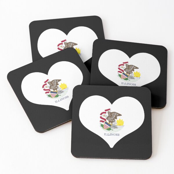 Item preview, Illinois US State Flag Heart designed and sold by PKHalford.