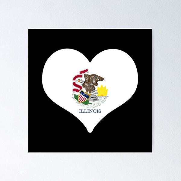 Item preview, Illinois US State Flag Heart designed and sold by PKHalford.