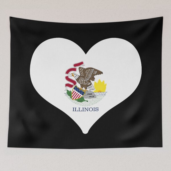 Item preview, Illinois US State Flag Heart designed and sold by PKHalford.