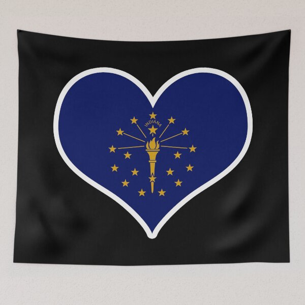 Item preview, Indiana US State Flag Heart designed and sold by PKHalford.