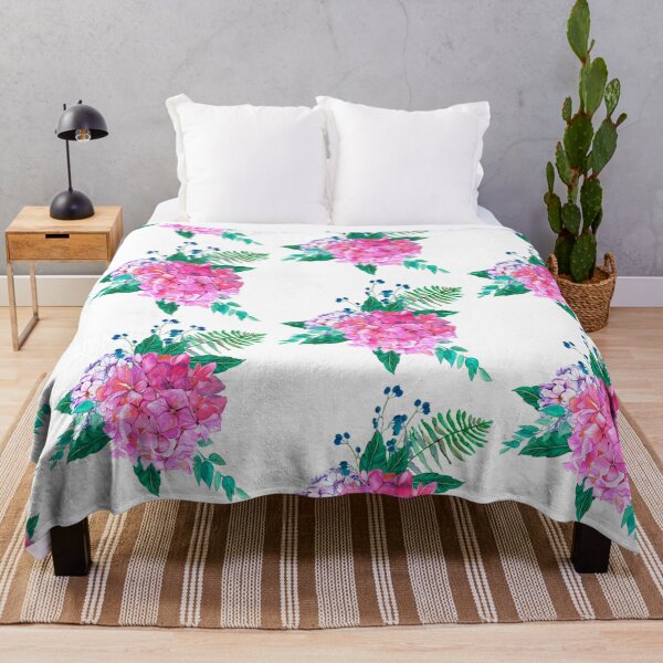 Item preview, Bright Watercolor Hydrangea Tropical Flower Leaves Bundle designed and sold by redbubbleart18.