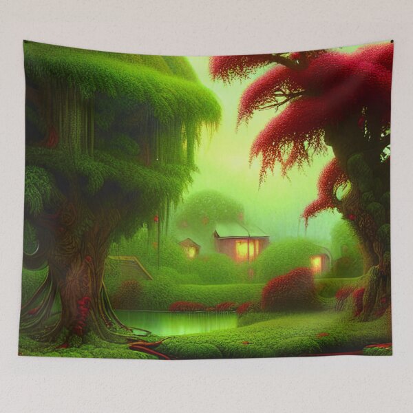 Item preview, Magical Cottage tree house In a Greenary Landscape, Beautiful Nature designed and sold by NatureFood.