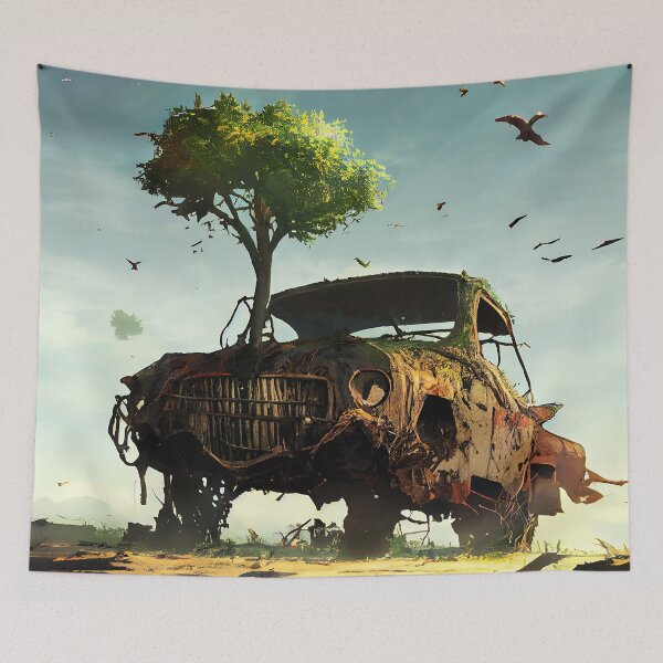 Item preview, Overgrown Hot Rod in a Postapocalyptic World, a perfect gift for all American Hot Rod fans #14 designed and sold by RodZnRoll.