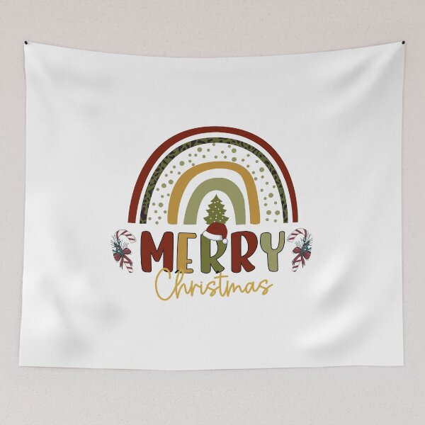 Item preview, Merry Christmas Boho Rainbow designed and sold by HappyLifeCreate.