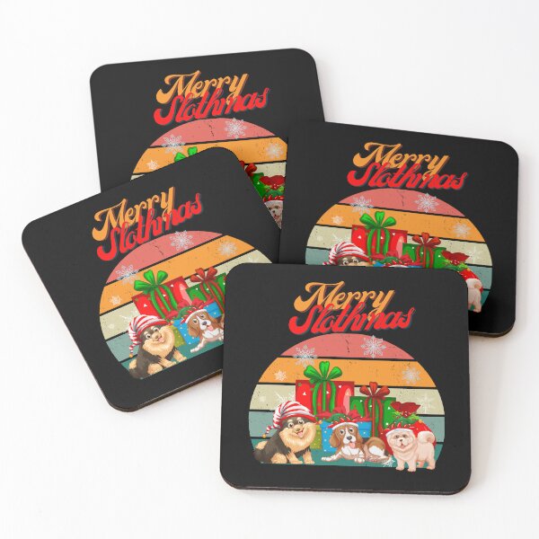 Artikelvorschau, Retro-Design der frohen Slothmas, netter Hund der frohen Weihnachten Sloth entworfen und verkauft von Anna-Kik.