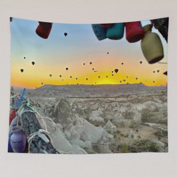 Item preview, Goreme, Turkey Cappadocia Balloons and Fairy Chimneys designed and sold by ktmobrien.