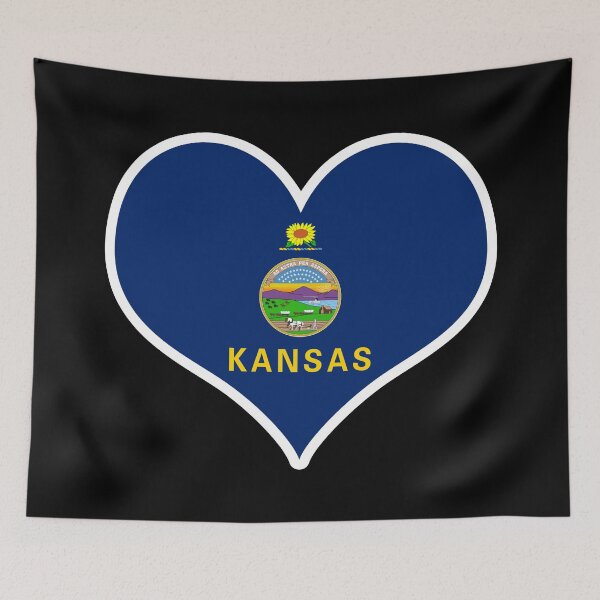 Item preview, Kansas US State Flag Heart designed and sold by PKHalford.