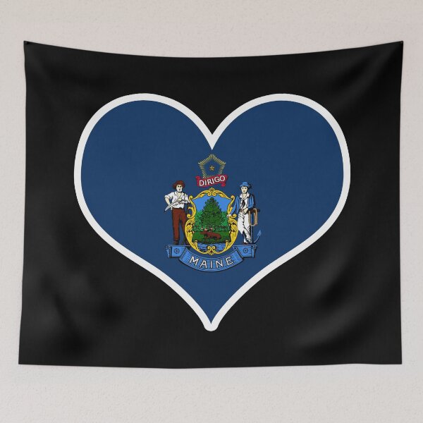 Item preview, Maine US State Flag Heart designed and sold by PKHalford.