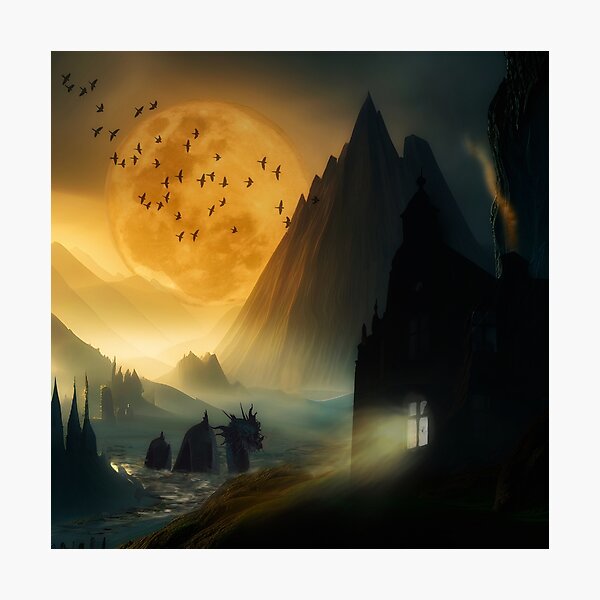 Item preview, Moon Rising Over Misty Moor designed and sold by KarynPDesigns.