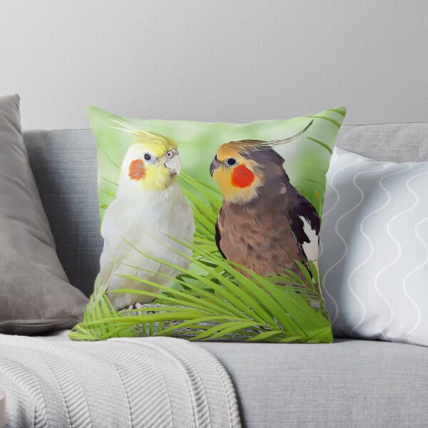 Art Animal Throw Pillow Covers Pack of 2 18x18 Inch (Cockatoo And