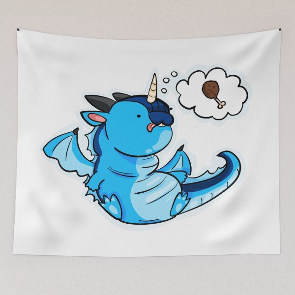 Item preview, Silly Blue Chubby Unicorn Dragon Drumstick designed and sold by GanArtwork.