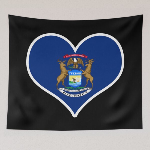 Item preview, Michigan US State Flag Heart designed and sold by PKHalford.