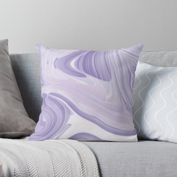 romantic girly marble pattern lilac purple swirls Throw Pillow