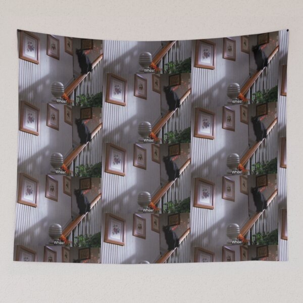 Item preview, Salem the Cat on stairs - “Whee!” designed and sold by R-uby.