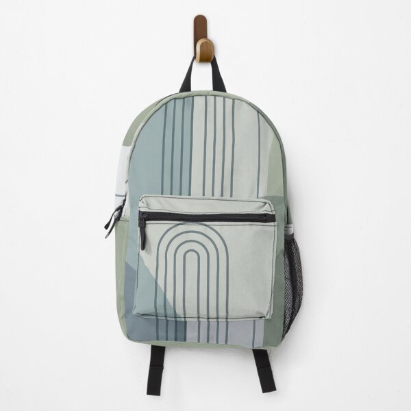 Item preview, Mid Century Abstract Arches Blue Green designed and sold by UrbanEpiphany.