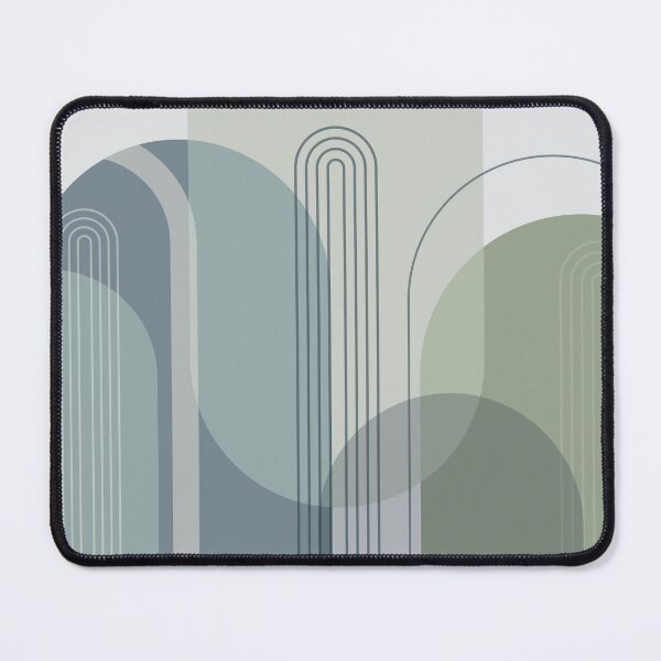 Item preview, Mid Century Abstract Arches Blue Green designed and sold by UrbanEpiphany.