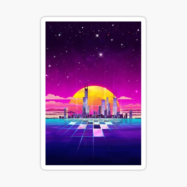 Artikel-Vorschau von Synthwave-Neonlicht Chicago, designt und verkauft von forge22.