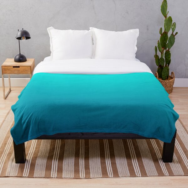 summer beach chic abstract teal blue turquoise ombre Throw Blanket