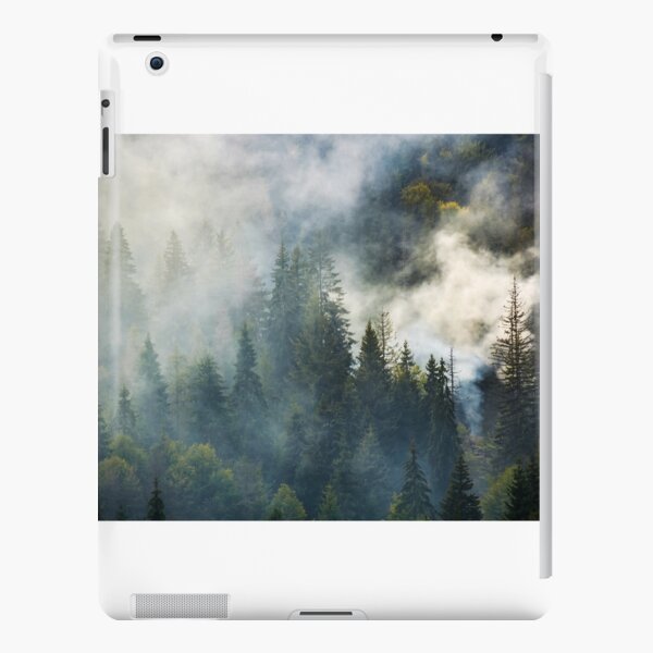 smoke rise above spruce forest iPad Snap Case