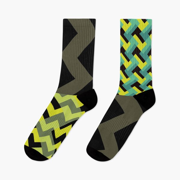 Item preview, 'Ziggy' - in Lime Green, Lemon Yellow, Teal and Aqua Green on a Black and Khaki base designed and sold by sleepingdogprod.