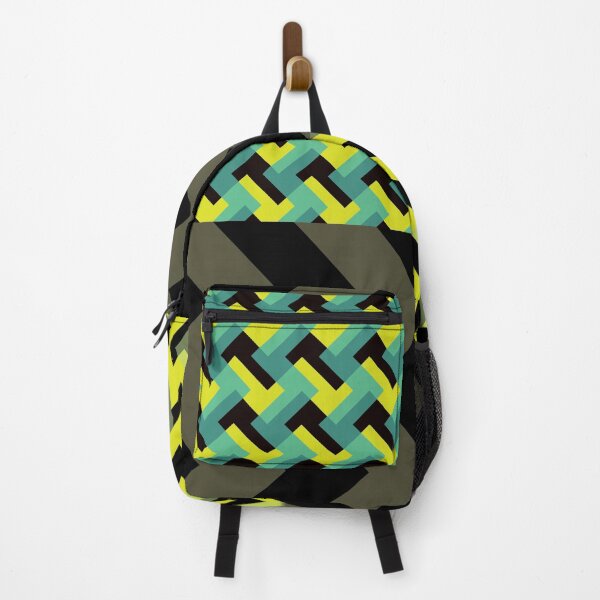 Item preview, 'Ziggy' - in Lime Green, Lemon Yellow, Teal and Aqua Green on a Black and Khaki base designed and sold by sleepingdogprod.