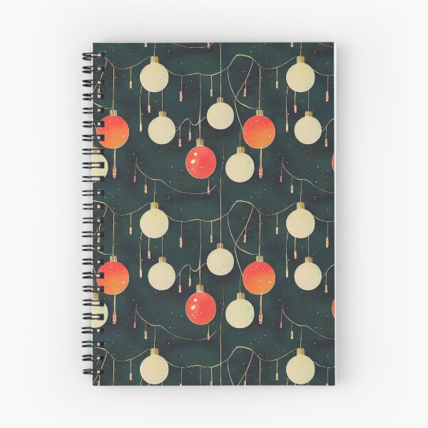 Artikelvorschau, Aquarell Vintage hängende Christbaumkugel Muster auf dunklem Hintergrund entworfen und verkauft von DesArtStudio.