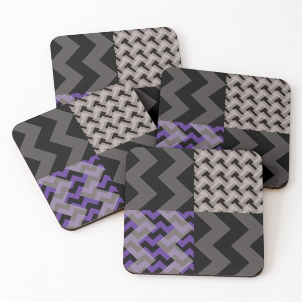 Item preview, 'Ziggy' - in Purple, Lilac and shades of Grey on a Black and Charcoal Grey base designed and sold by sleepingdogprod.