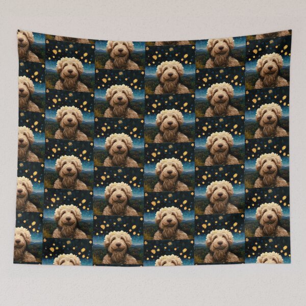Item preview, Artistic Goldendoodle Dreamy Painting Starry Sky Dog Gift  designed and sold by Guarddogdrive.