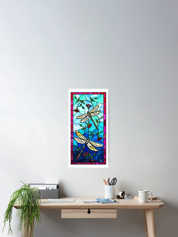 Aperçu 2 sur 3. Poster avec l'œuvre Libellules créée et vendue par RathiDesigns.