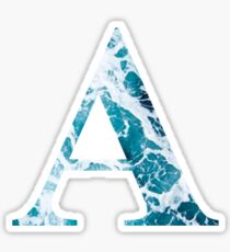 The Letter A- Ocean Waves Design Sticker Sticker