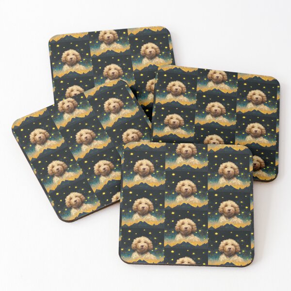 Item preview, Artistic Goldendoodle Puppy Dreamy Painting Starry Sky Dog Gift  designed and sold by Guarddogdrive.