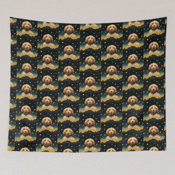 Item preview, Artistic Goldendoodle Puppy Dreamy Painting Starry Sky Dog Gift  designed and sold by Guarddogdrive.