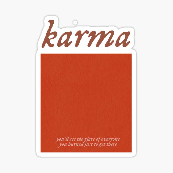 "karma lyric color palette / graphic design" Sticker for Sale by