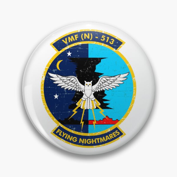 Artikelvorschau, VMF (N) - 513 Flying Nightmares USMC-Angriffsgeschwader - Grunge-Stil entworfen und verkauft von pzd501.