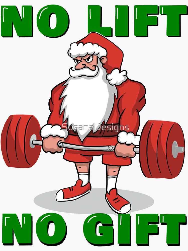 No Lift No Gift Weightlifting Christmas Ornament 2023 , Funny Muscular  Santa